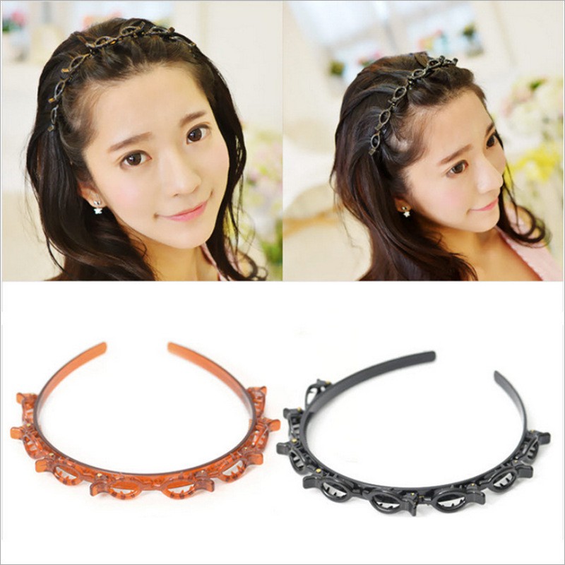 Korea Double Bangs Hairstyle Hair Accessories Double Layer Bangs Clip Headband Hairbands bando