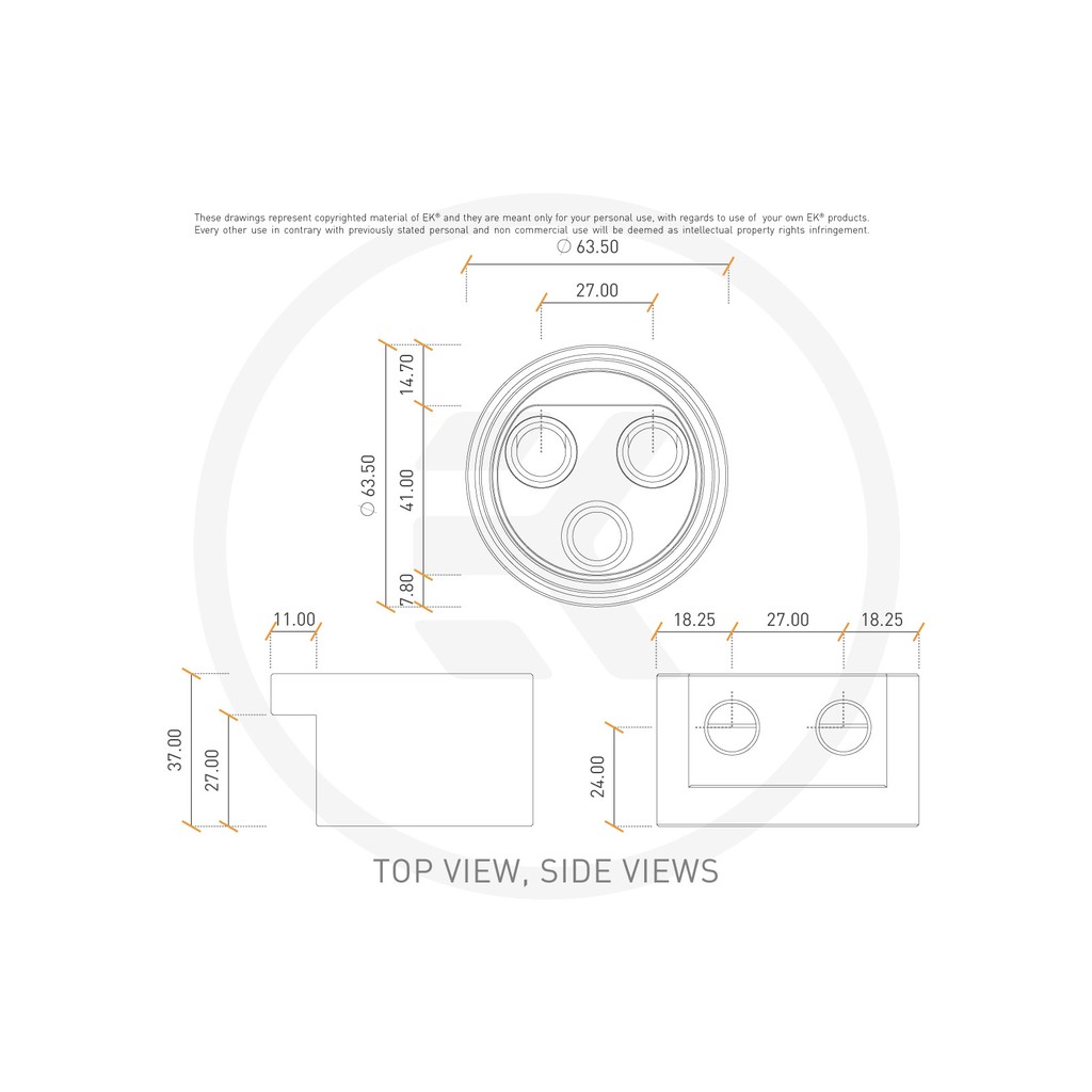 EKWB EK RES X3 Multiport TOP WHITE