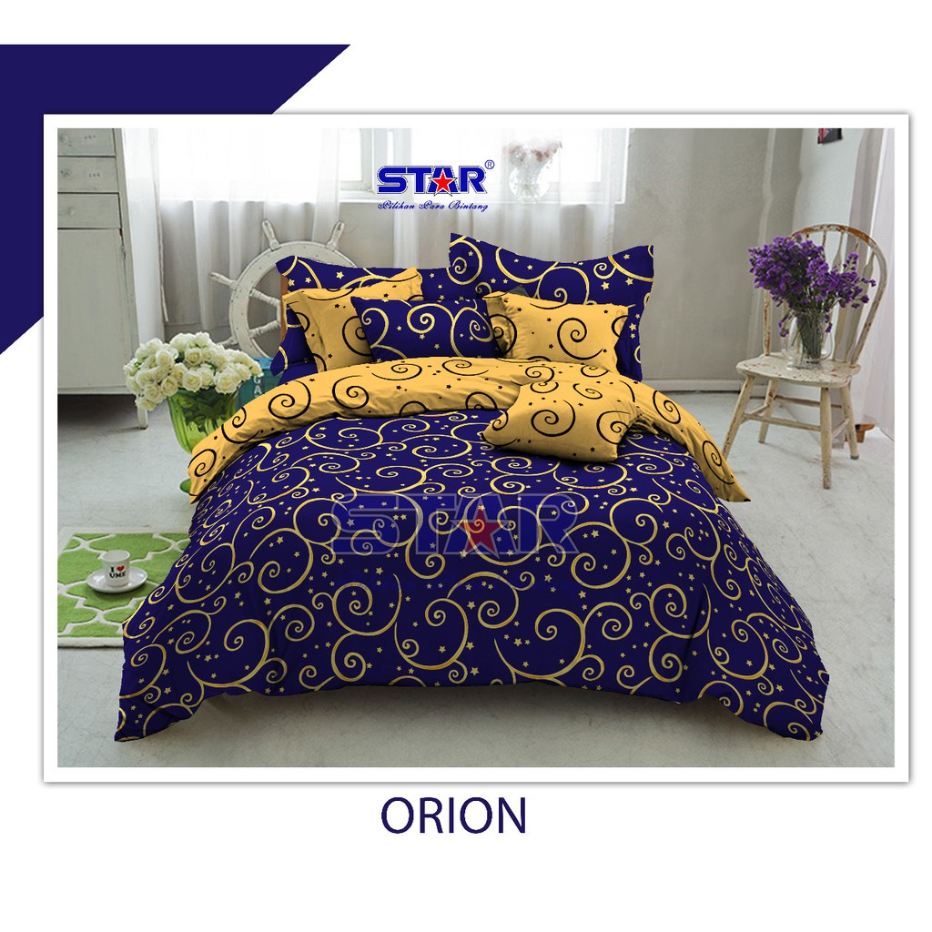 Bedcover sprei set ORION ROMANTIC 2 warna 180 x 200 x 20 Katun Jepang all varian custom