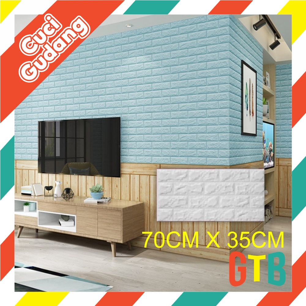 ❤️GTB❤️ Wallpaper Dinding Foam 3D Kecil Motif Batu Bata / Walpaper Stiker Dinding Dekorasi Kamar R535