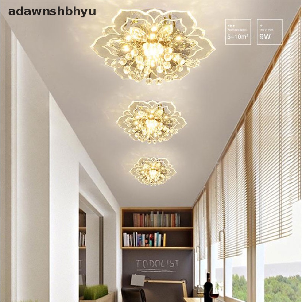 Adawnshbhyu 20cm 9W Modern Crystal LED Fitting Lampu Plafon Lorong Lampu Gantung Chandelier