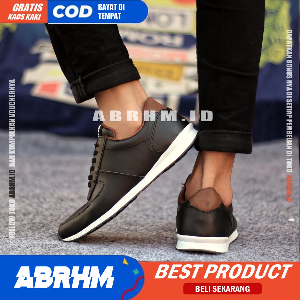 ABRHM x PREY Sepatu Casual Sneaker Pria Sepatu Pria Casual Sneakers Kulit Pu Ori Cowo/Cowok Keren Sepatu Kasual Kerja Kuliah Kondangan Gaya Santai Keren Kekinian Original Murah Terlaris