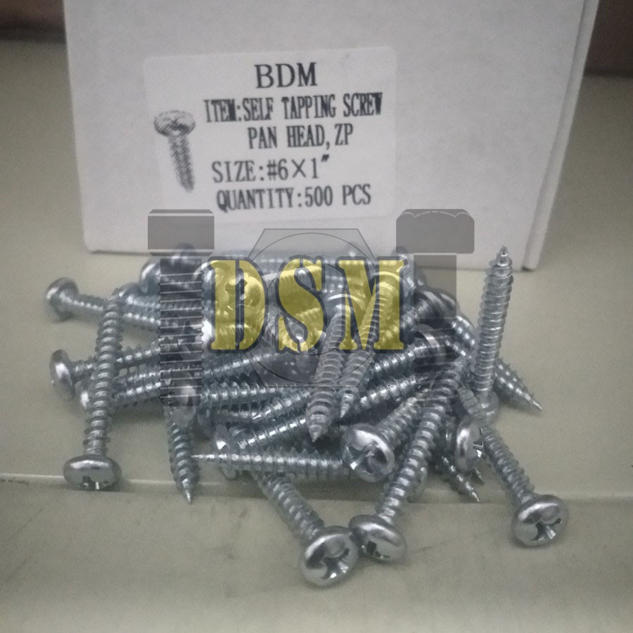 (100 PCS) Sekrup PH #6x1&quot; / Self Tapping Screw P+AB (2,5 CM)