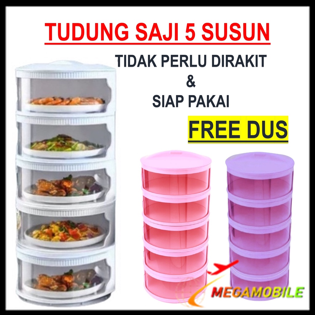 Jual Mm Rak Tudung Saji Makanan Lauk Buah Kue Tingkat Susun Penutup Masakan Saji Portable