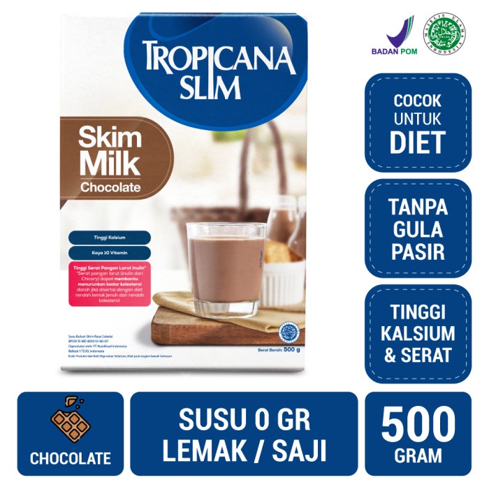 

Tropicana Slim Skim Milk Chocolate 500gr - Susu Turunkan Kolesterol