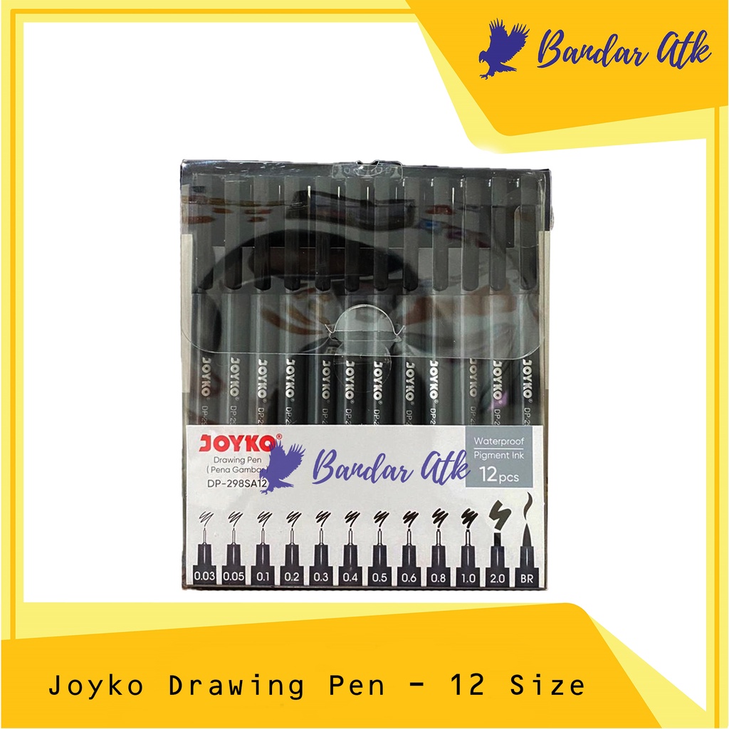 

JOYKO Drawing Pen DP-298SA 12 Type Pena Gambar [1 SET]