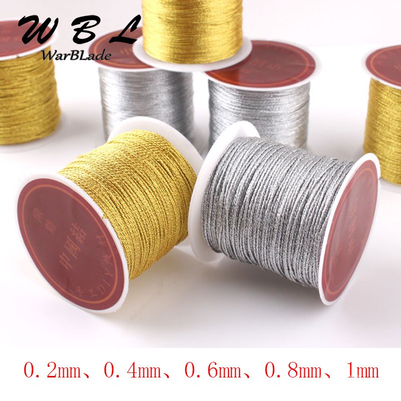 Jual High Quality 0.2/0.4/0.6/0.8/1mm Gold Silver Cord Nylon Cord Thread  String Rope Bead Wires DIY Braid | Shopee Indonesia