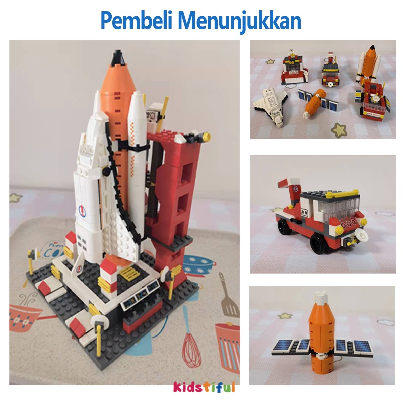 1000Pcs Pesawat Ulang-alik Rocket Tech Edukasi Mainan Bricks Mainan Anak Hadiah Ulang Tahun Anak-anak