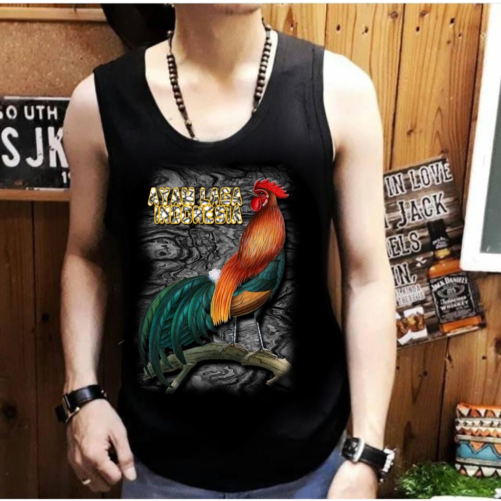 Shalch Trendy / Singlet Laki-Laki / Pakaian Dalam Pria Motif Ayam Laga Indonesia