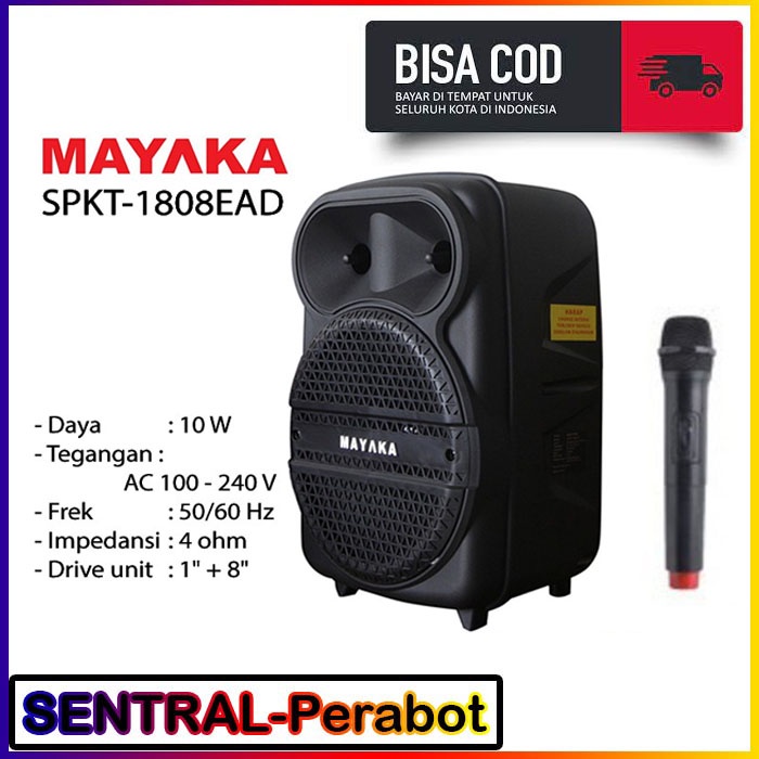 Speaker Portable Wireless Meeting Ampli Mayaka SPKT-1808EAD