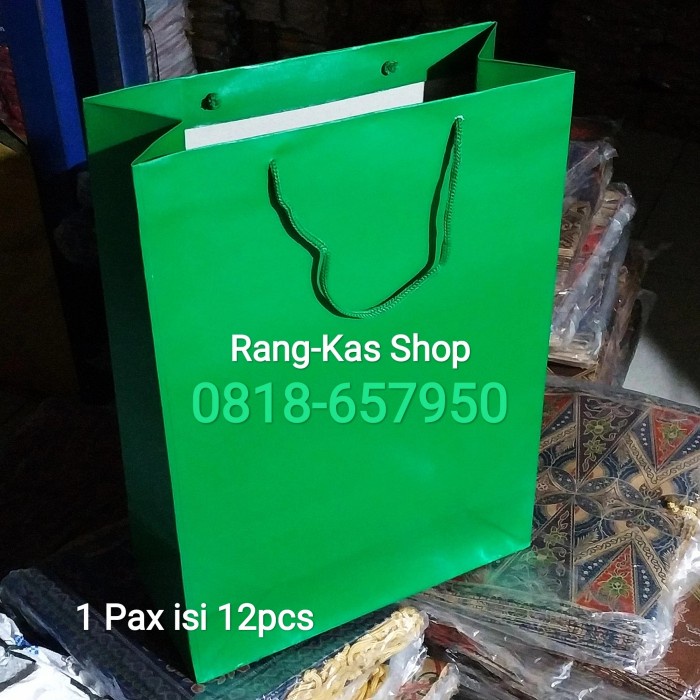 

(TERLARIS) Paperbag HIJAU XL karton Duplex Tebal Glossy