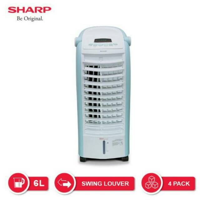 Sharp Air Cooler PJ-A36TY-W / Kipas Angin Penyejuk Udara PJ A36 TY W - Putih Daya 65 Watt + Remote