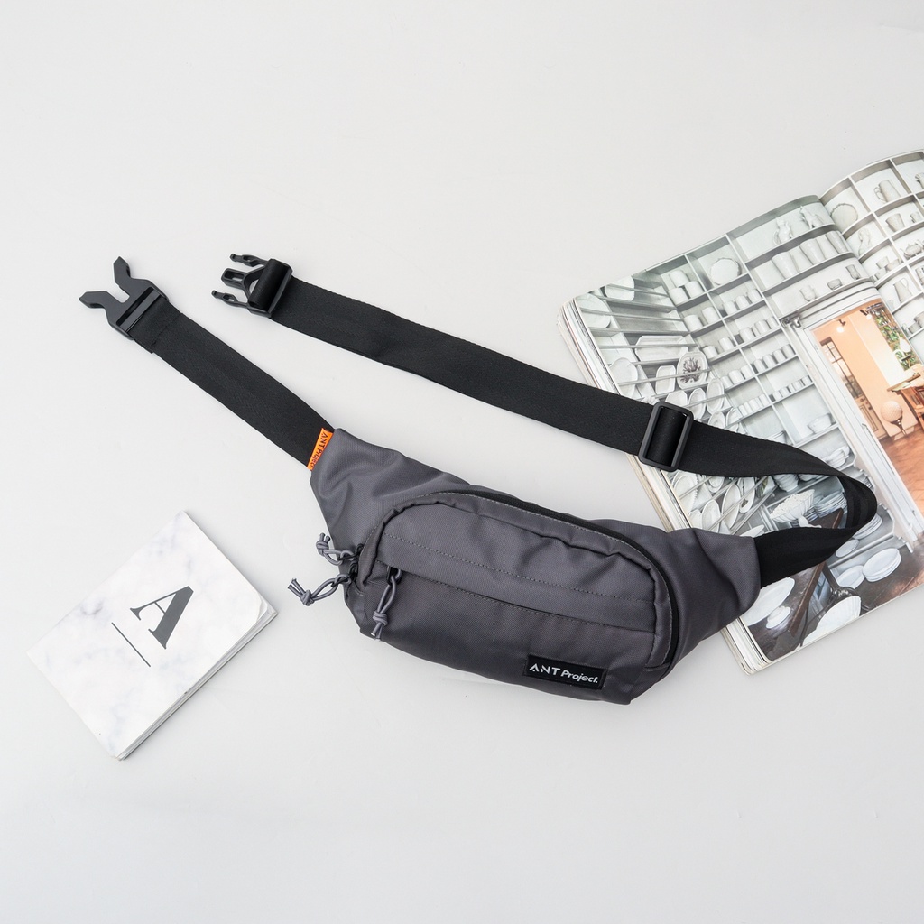 ANT PROJECT - Waistbag Pria NACHT Grey - Tas pinggang