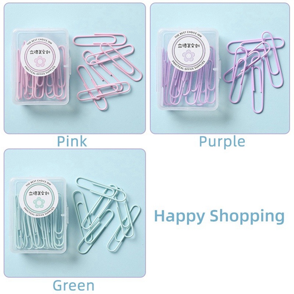 【COD Tangding】20 / 50pcs Klip Kertas Bahan Metal Warna Macaron Untuk Kantor