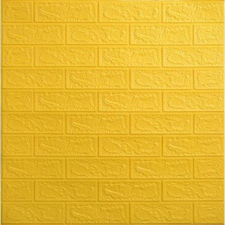 PROMO !! Bisa COD Wallpaper Sticker 3D Foam Anti Air Wallfoam Dinding Rumah Berkualitas(Seri A) Bata-KUNING