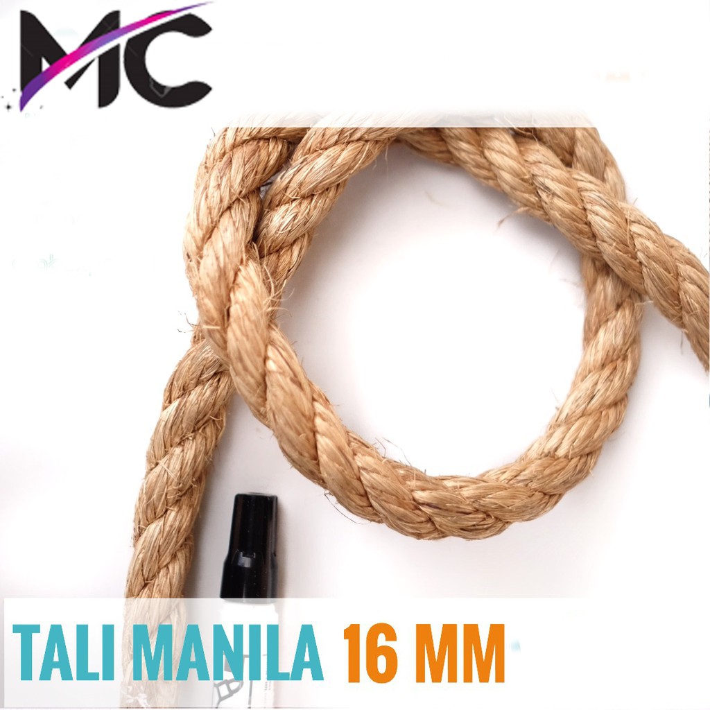 Tali Tambang Besar 16mm 19mm Permeter Tampar Manila Goni Dadung Coklat Kapal Jumbo Lomba Tarik