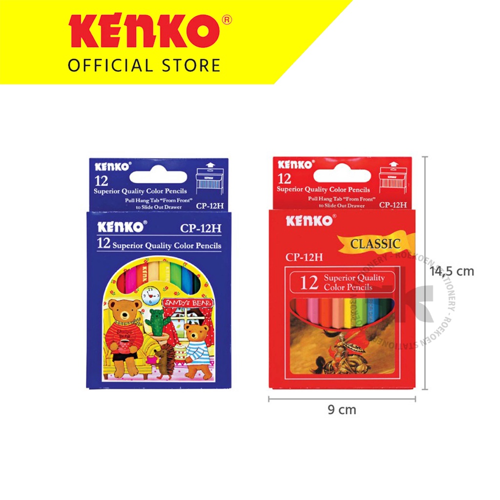 

Kenko Pensil Warna 12 Pendek Classic CP-12H Half