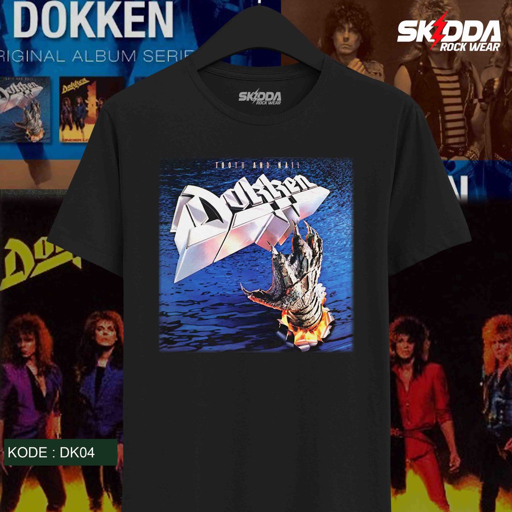 T Shirt Kaos Band Rock DOKKEN – Tooth and Nail - Premium Black NSA
