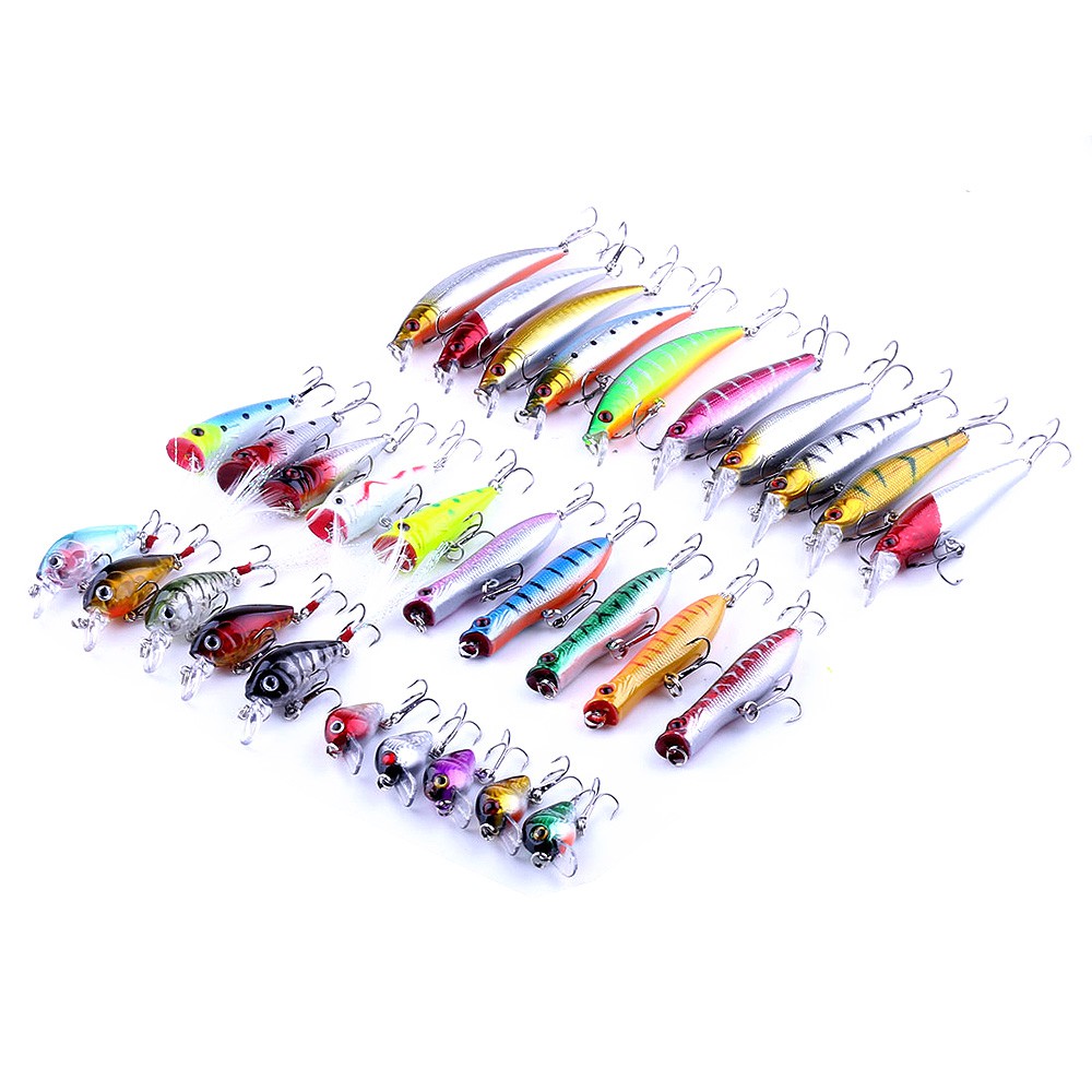 Hengjia 30pcs / set Umpan Pancing Tiruan Bentuk Ikan Kecil