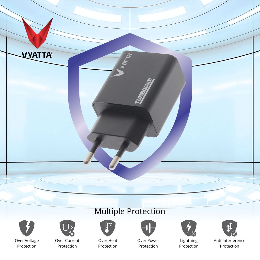 VYATTA TURBO GAN 30W Dual PD+QC/VOOC Fast Charger-iPhone 12 Fast Charger, Samsung S21, OPPO, Macbook