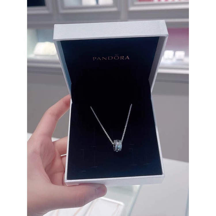 Pandora Kalung 925 Silver Cubic Zirconia Dengan Liontin Berlian Untuk Wanita