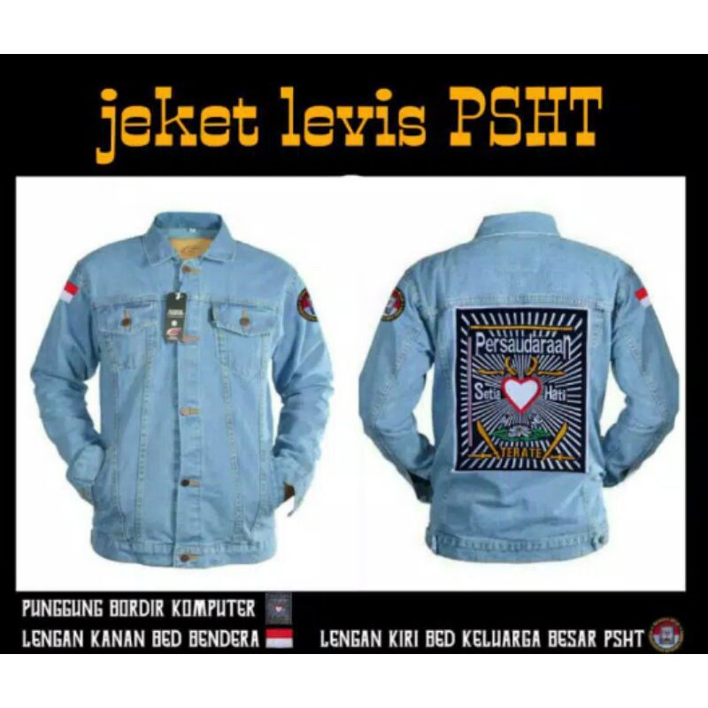 Jaket Levis PSHT Terbaru | Jaket Levis Bordir Lambang PSHT