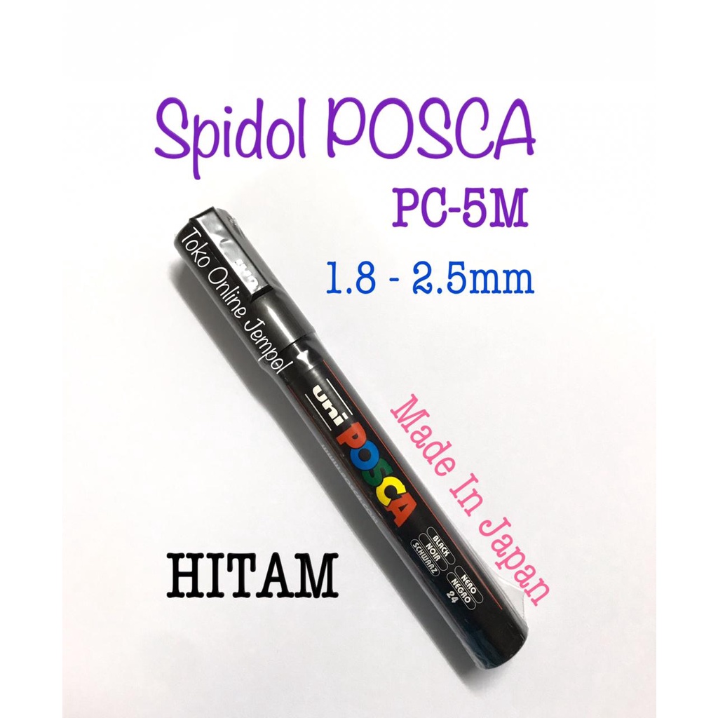 

HITAM Spidol POSCA 1.8-2.5mm PC-5M Pen UNI kaca glass black Marker ATK0920PC