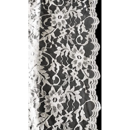KAIN BROKAT RENDA PUTIH SCALLOP
