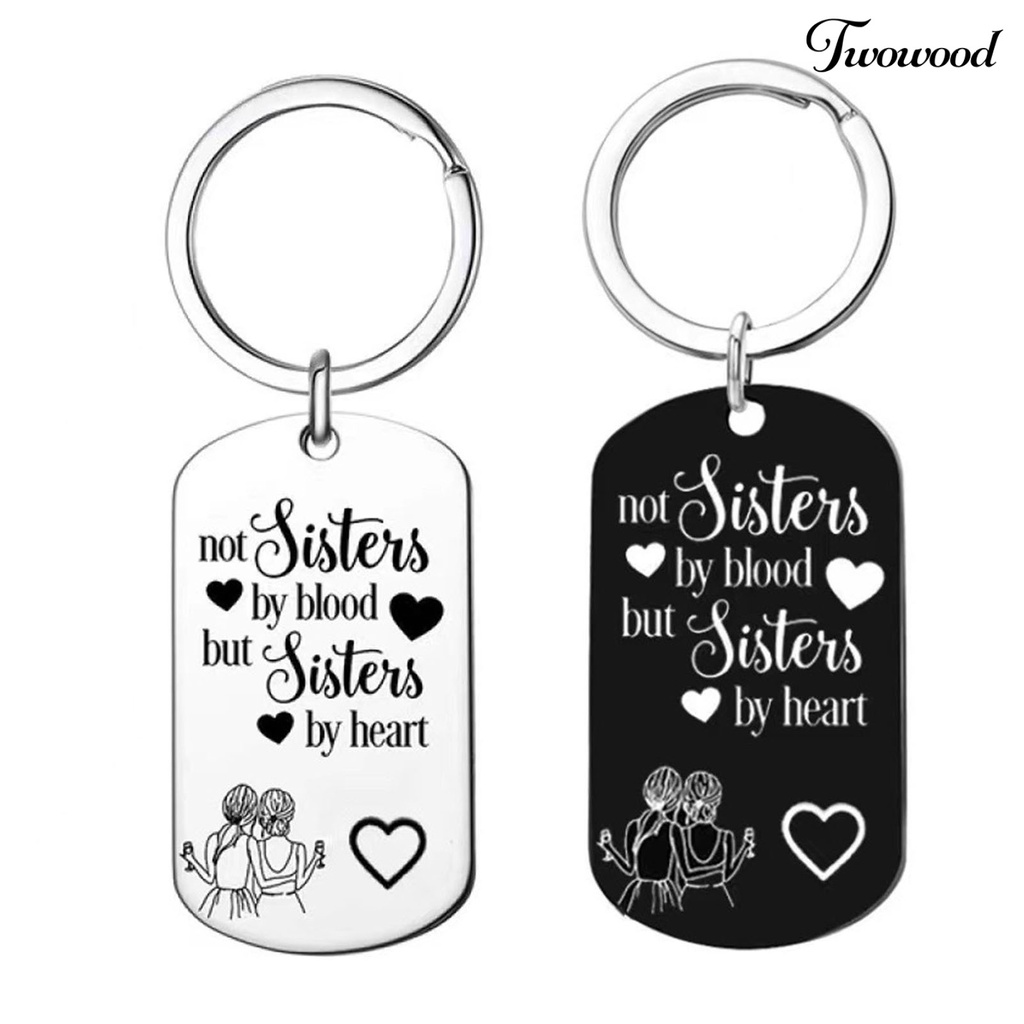 Twowood Key Chain Minimalist Corrosion-resistant Print Eco-friendly Best Friend Keyring for Girl