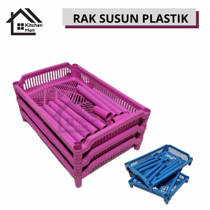 #####] Rak Plastik Susun 3 Serbaguna Rak Piring Gelas Plastik