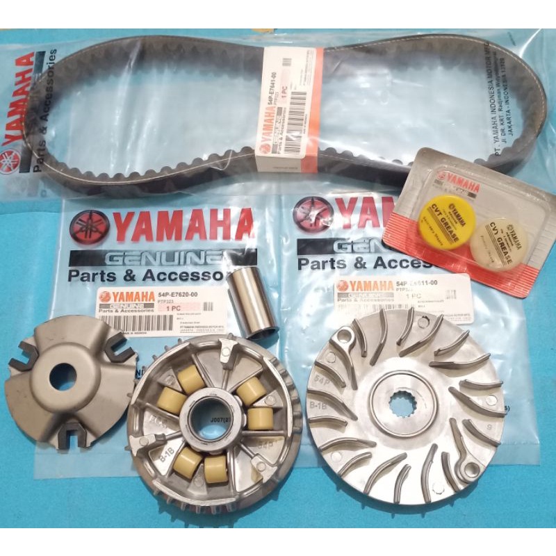 Paket cvt rumah roller assy plus vanbelt plus kipas pully motor Mio j soul GT 115 Fino fi 115 GRATIS GEMUK