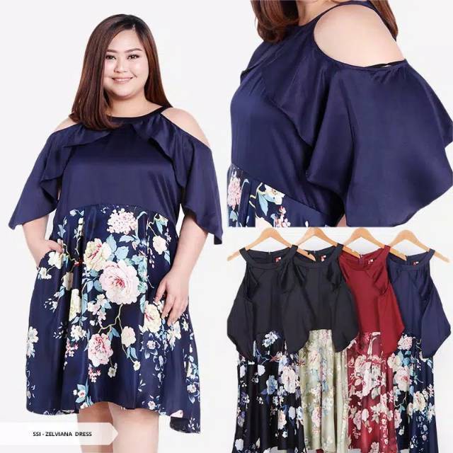 ANNIVERSARY SAHABAT TEMAN CEWEK TERBAIK JUMBO/ Big Size Dress Off Shoulder Sorabel/Salestock