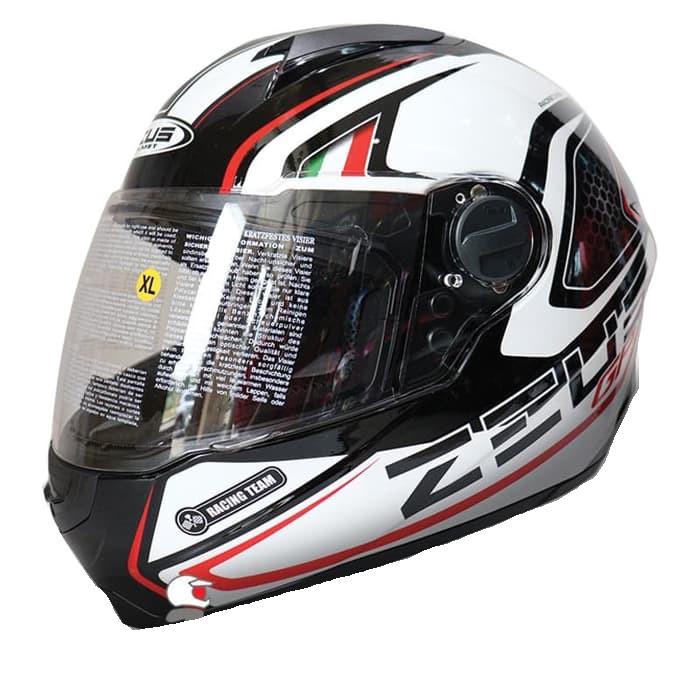 Helm Zeus ZS811 Black Glossy AL3 Red | Zeus ZS 811 Single Visor