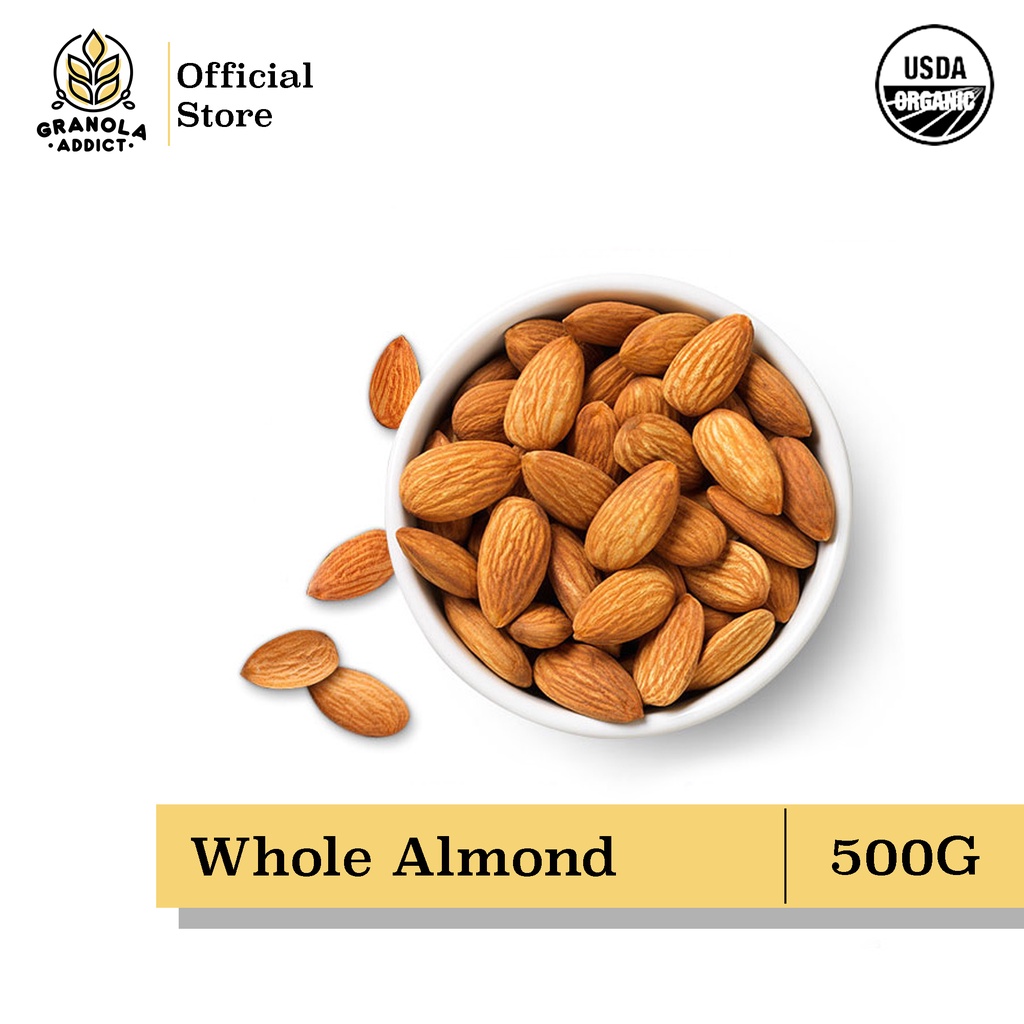 

Granola Addict - Raw Whole Almond / Kacang Almond Mentah 500G