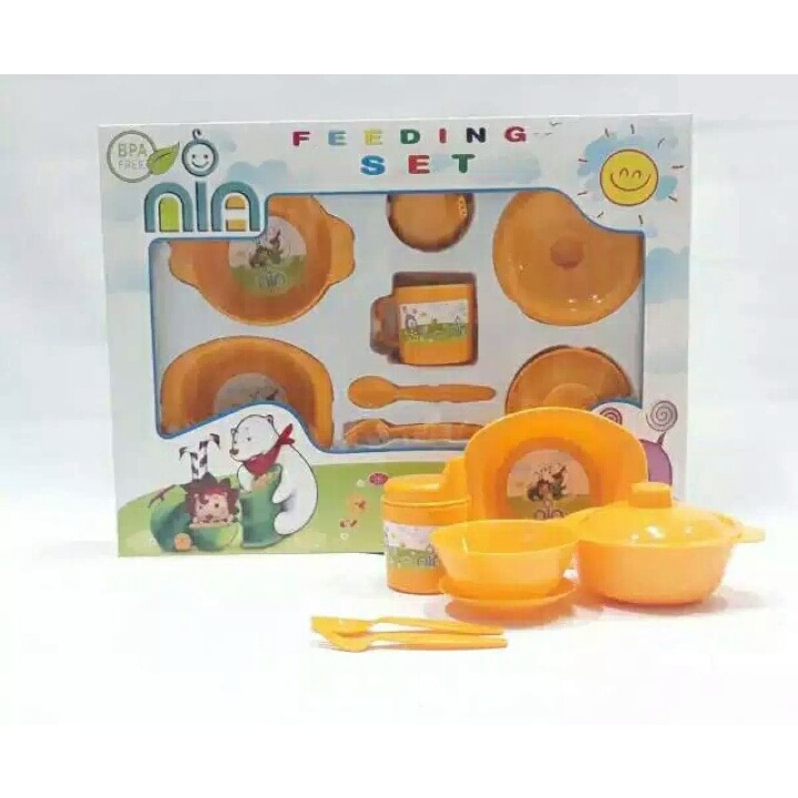 NIA - FEEDING SET NIA BESAR JUMBO-TEMPAT MAKAN BAYI KOMPLIT NIA- PERLENGKAPAN MAKAN BAYI TERMURAH