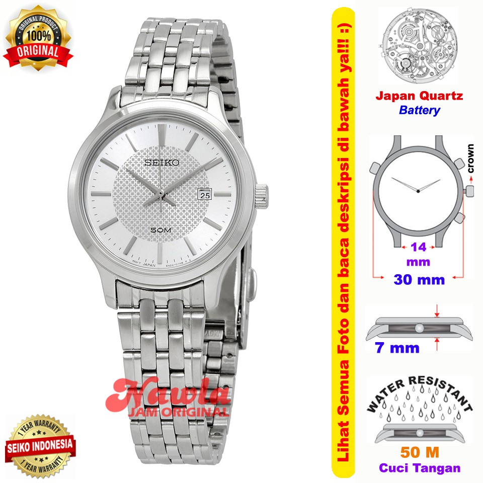 Seiko Ladies SUR653P1 Quartz Silver White - Jam Tangan Wanita SUR653