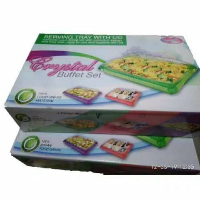 TEMPAT KUE/MAKANAN/BUAH BUFFET SET CRYSTAL MULTIPURPOSE BSC