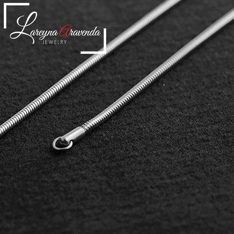 Kalung Pria Wanita Bahan Titanium Anti Karat Seumur Hidup Model Belut RT002