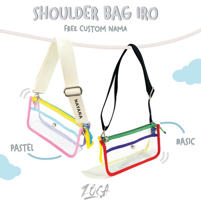 PVC SHOULDER BAG IRO ( FREE CUSTOM NAMA ) TAS JELLY / TAS SELEMPANG / SlLING BAG