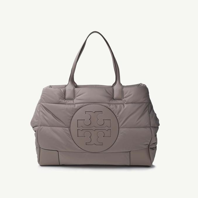 READY NEW ARRIVALS TB MEDIUM ELLA PUFFER TOTE BAG IN GREY HERON QUILT DGV46541E