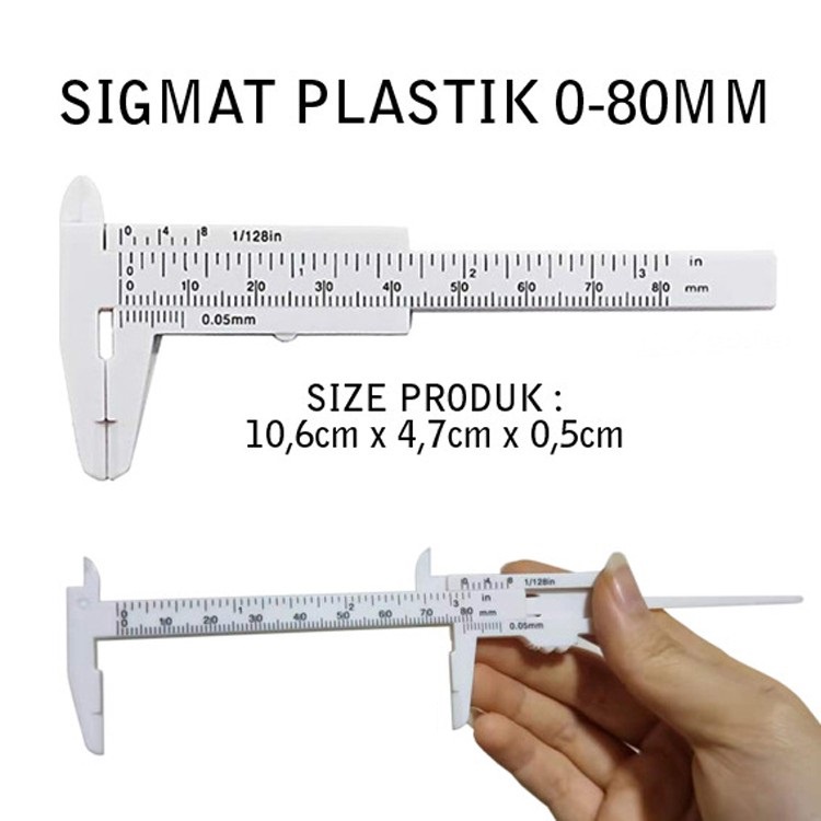 

SIGMAT PLASTIK KECIL 80MM / MINI VERNIER CALIPER 80 MM / JANGKA SORONG