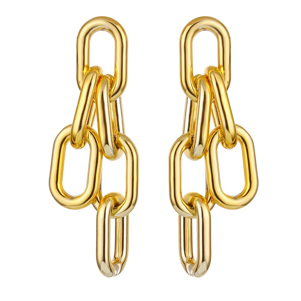 Anting Rantai Menjuntai Bentuk Geometris Bahan Logam Alloy Gaya Retro Untuk Wanita