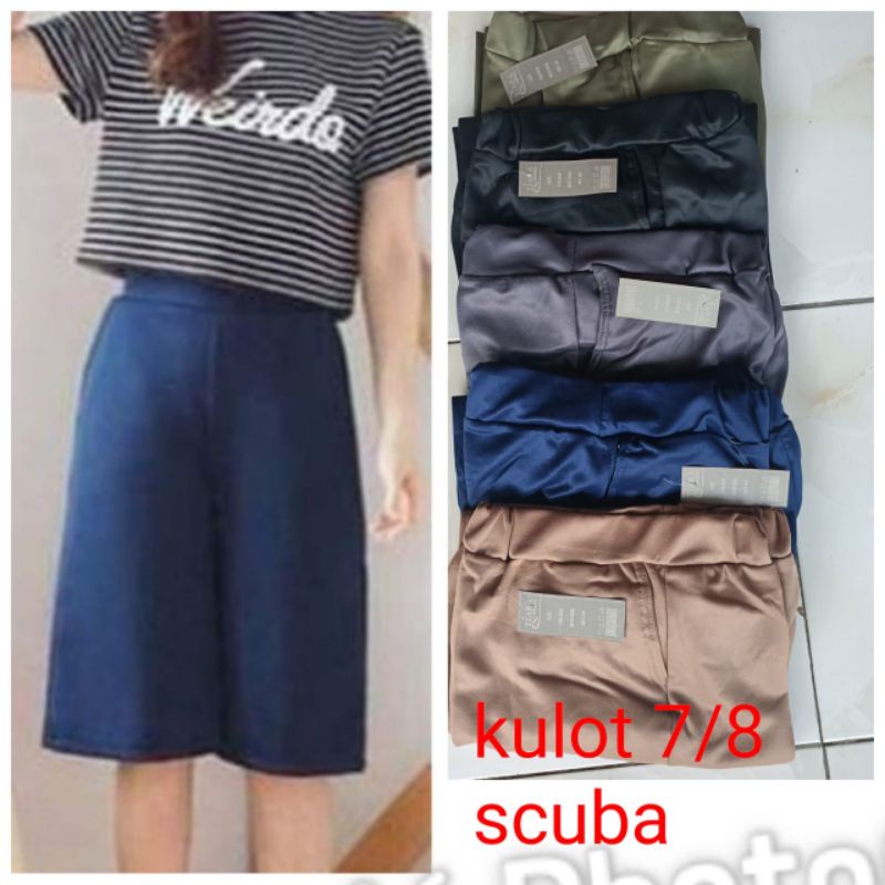 Celana Kulot 7/8 bahan crepe/scuba