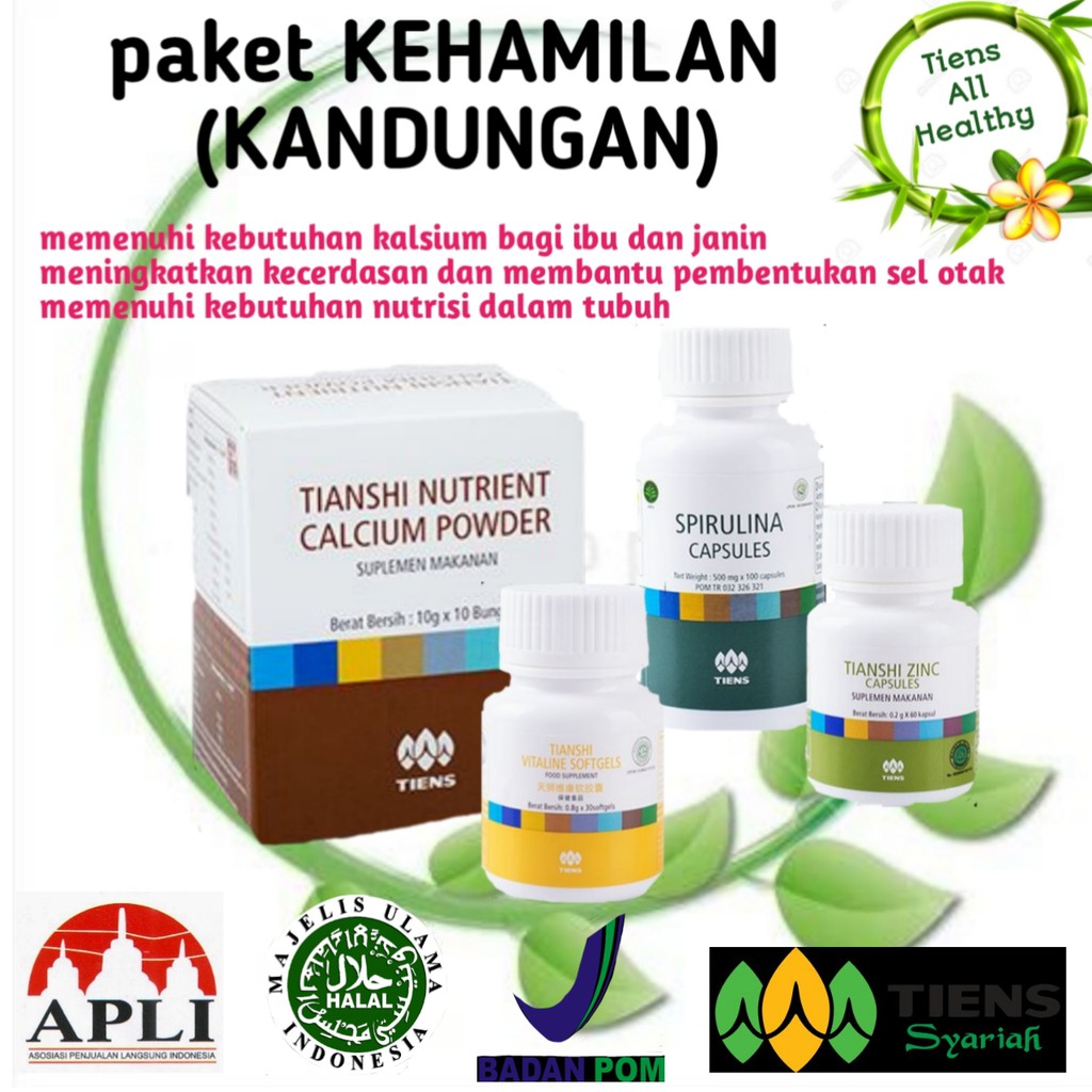 Paket Nutrisi Ibu Hamil Lengkap Tiens 3 Zinc 3 Nhcp 1 Spirulina 2 Vitaline Penguat Kandungan Indonesia