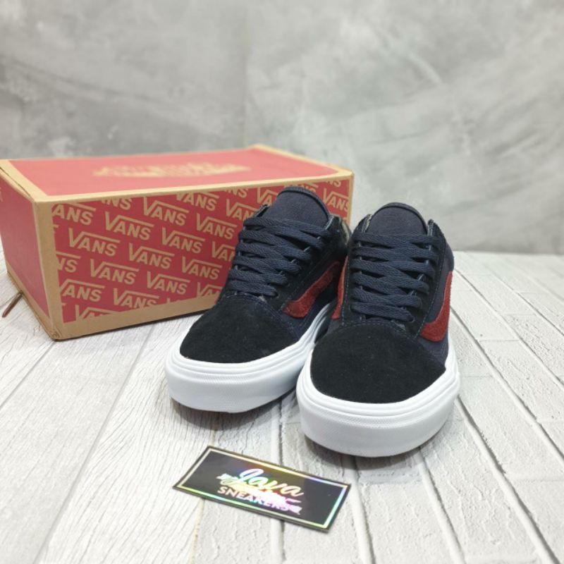 vans old skool navy red