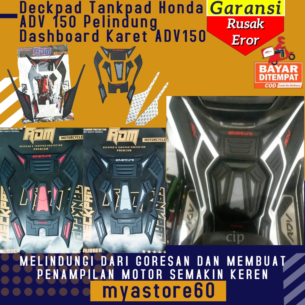 Deckpad Tankpad Karet Honda ADV 150 Deck Pad Tank Pad Pelindung Dashboard Karet Aksesoris Variasi ADV150