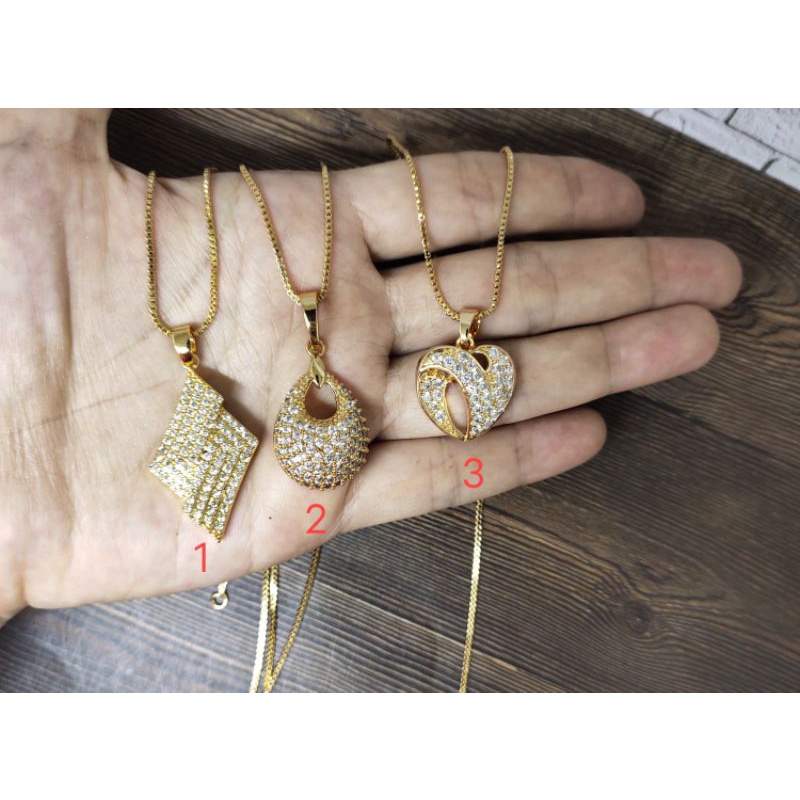 Fifi Fashion kalung+liontin full mata fashion model perhiasan lapis emas K03 08#19#28#
