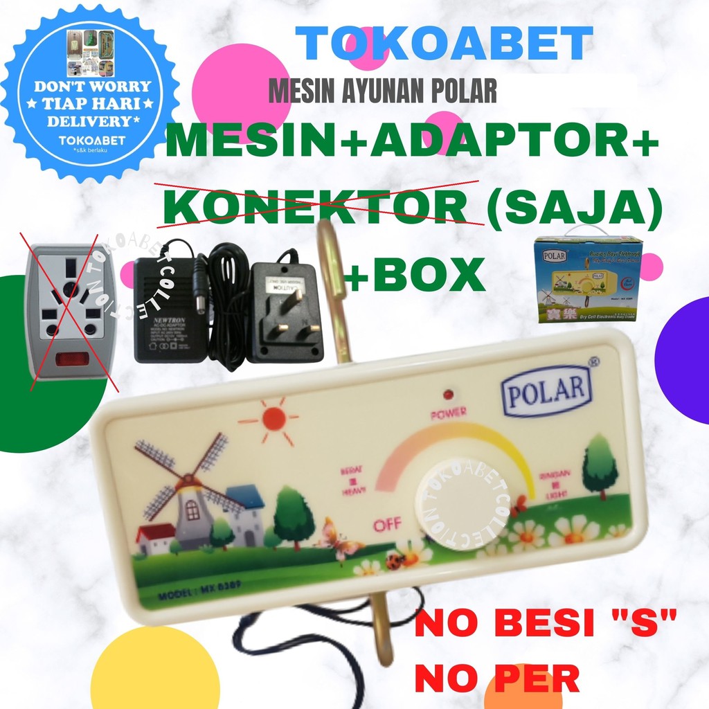 CUSTOM Mesin Ayunan Bayi POLAR VARIASI+ADAPTOR+KONEKTOR KAKI 3 OPTIONAL (NO PER+NO BESI S)