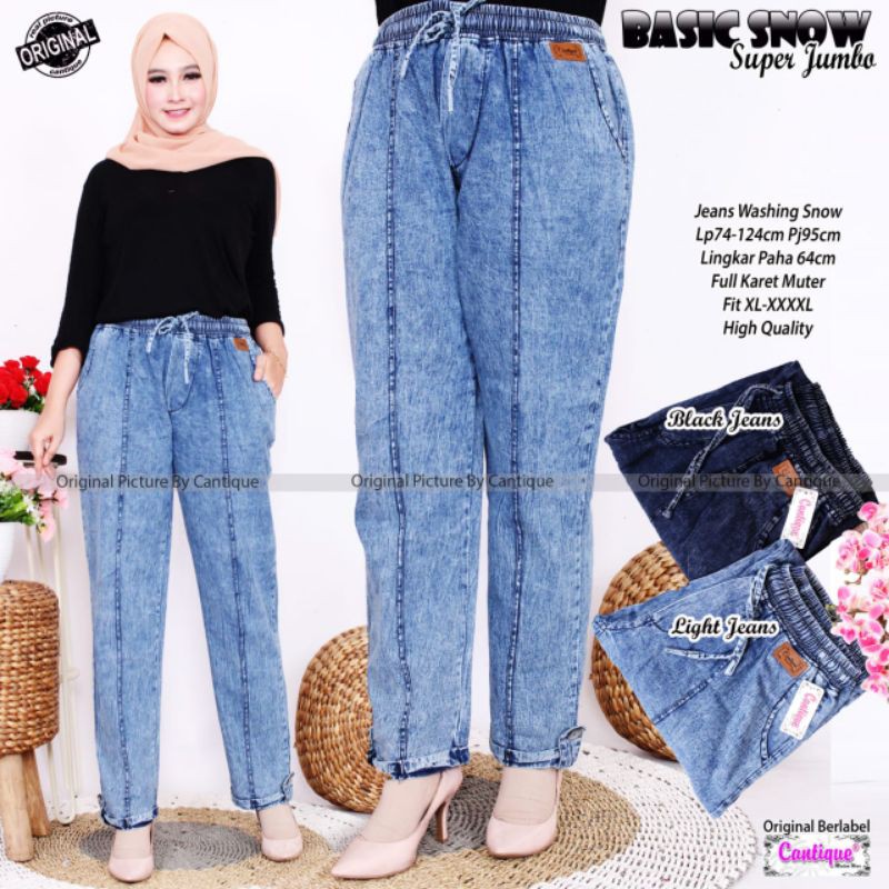 basic snow super jumbo celana jeans by Cantique