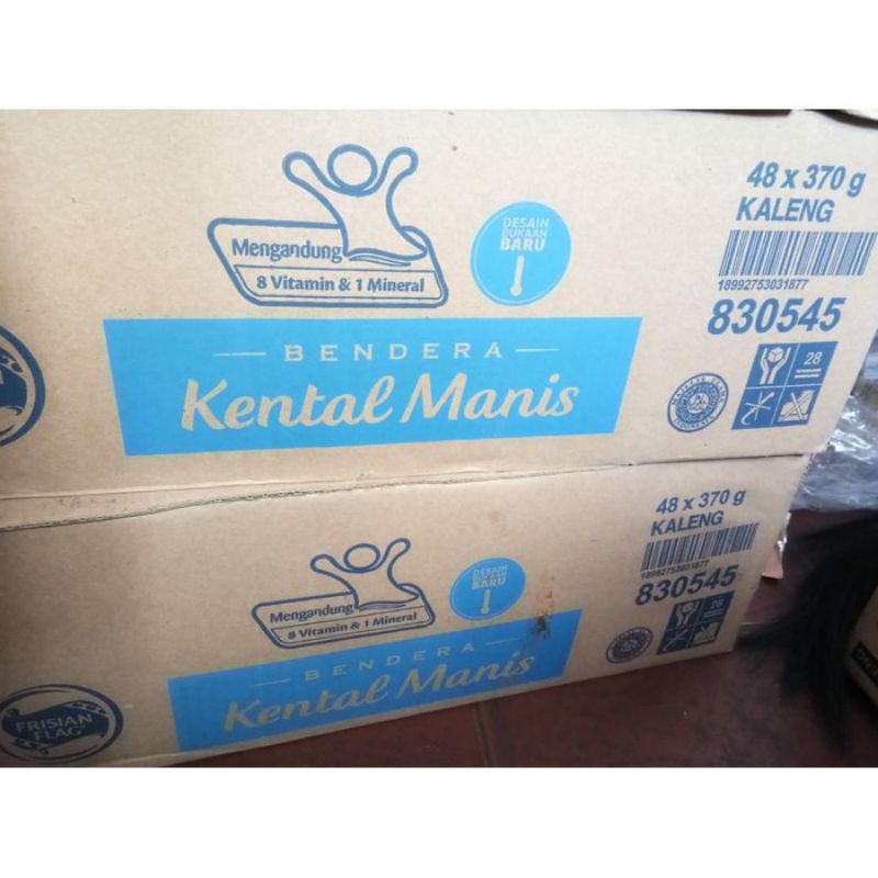 1 KARTON SUSU KENTAL MANIS KALENG 48 PCS X 370 GRAM FRISIAN FLAG PER DUS SUSU BENDERA PUTIH COKLAT